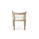 Modern Mid Century Dining Arm Chair Set With Upholstered Frame - Natural