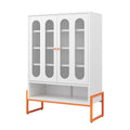 Modern Metal Shoe Cabinet With DoublebSided Mesh Doors And Adjustable Partitions