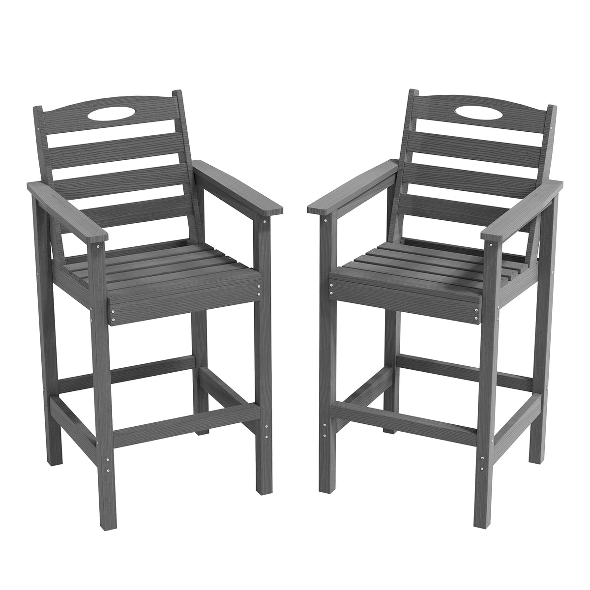 Crefise Tall Adirondack Bar Chairs, Set of 2 - Navy Blue