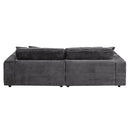Hilde - 108" Chaise With 2 Pillows - Dark Gray Corduroy