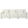 Modern Chenille Oversized Deep Seat Sectional Sofa With Pillows