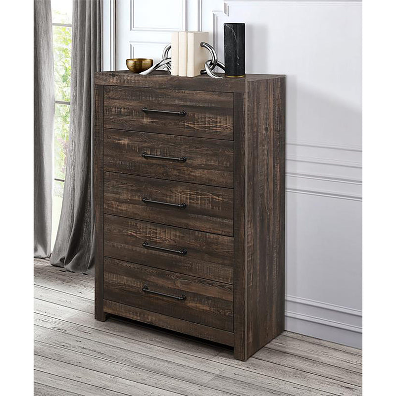 Monica - Chest With Spacious Drawers Bar Handles - Dark Oak