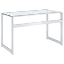Hartford - Glass Top Writing Desk - Chrome - Atlantic Fine Furniture Inc