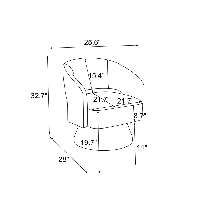Swivel Accent Chair Armchair, Round Barrel Chair For Living Room Bedroom - Teddy Fabric