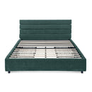 Modern Cushioned Bed Frame With Headboard And Drawers