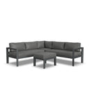 Grayton - 5 Seat Sectional, Ottoman - Dark Gray