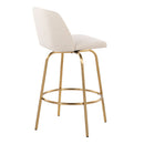 Toriano - Contemporary, Fixed Height Counter Stool With Swivel With Round Footrest (Set of 2)