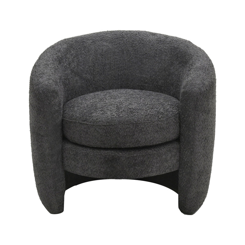 Affinity Modern Curved Back Upholstered Accent Chair With Soft Cozy Boucle Fabric - Dark Gray