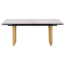 Vesa - Glass Top Extension Dining Table - Beige