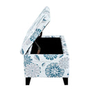 Luxury Storage Ottoman With Floral Patterned Fabric, Soft-Close Hinges, Multi Functional