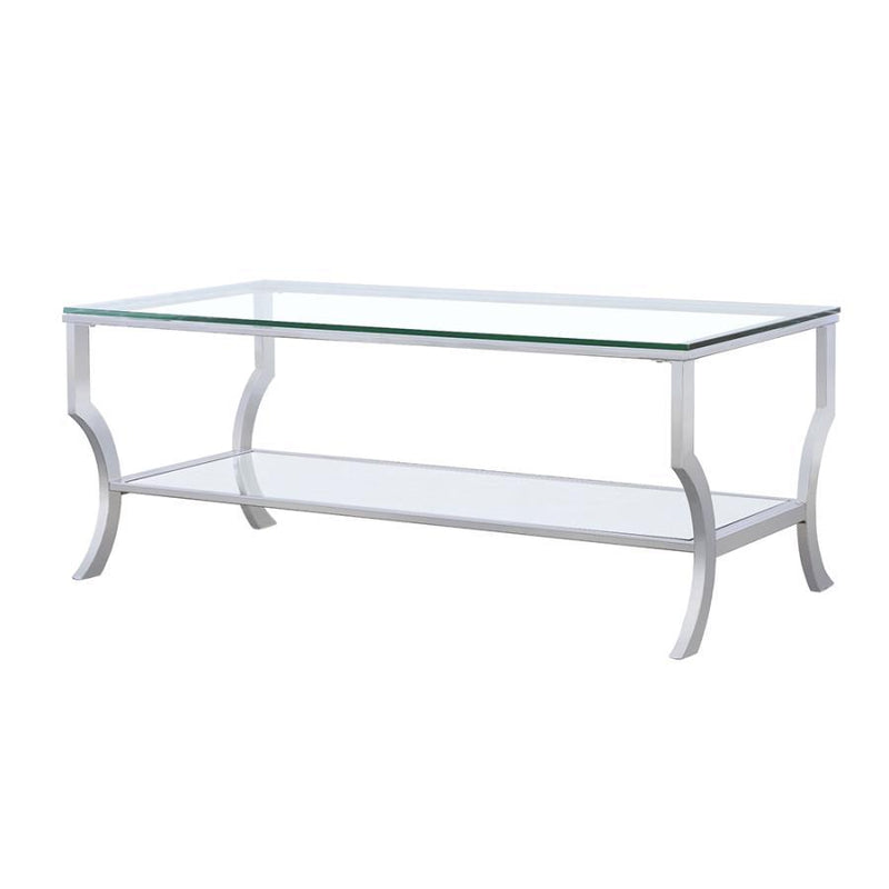 Saide - Rectangular Glass Top Coffee Table - Chrome - Atlantic Fine Furniture Inc