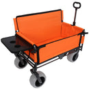 3 In 1 Folding Wagon With Bench Seat & Rear Mounted Tabletop - Orange
