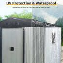 8Ft X 4Ft Outdoor Metal Storage Shed With Window And Metal Foundation For Backyard, Patio, Lawn