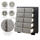 Nicola - Chest - Silver PU & Black Finish - Atlantic Fine Furniture Inc