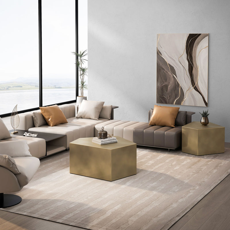 Irregular Pentagon Nesting Coffee Table Set