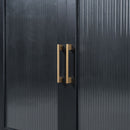 Murphy Bed With Frosted Glass Doors Design, Fake Drawers, Metal Legs