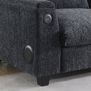 Sectional With Bluetooth Speaker Comfy Cloud Couch Set With Drop Down Table Cup Holders, USB Charger Storage Armrest Wide Seat Sofa