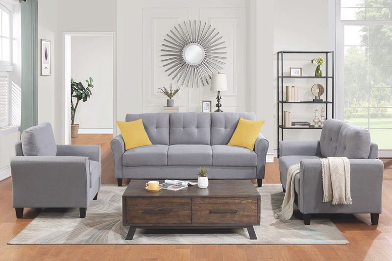 Modern Living Room Sofa Set Linen Upholstered Couch Furniture For Home Office