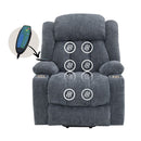 Omarion - Power Recliner With Lift, Heating & Massage - Blue Chenille