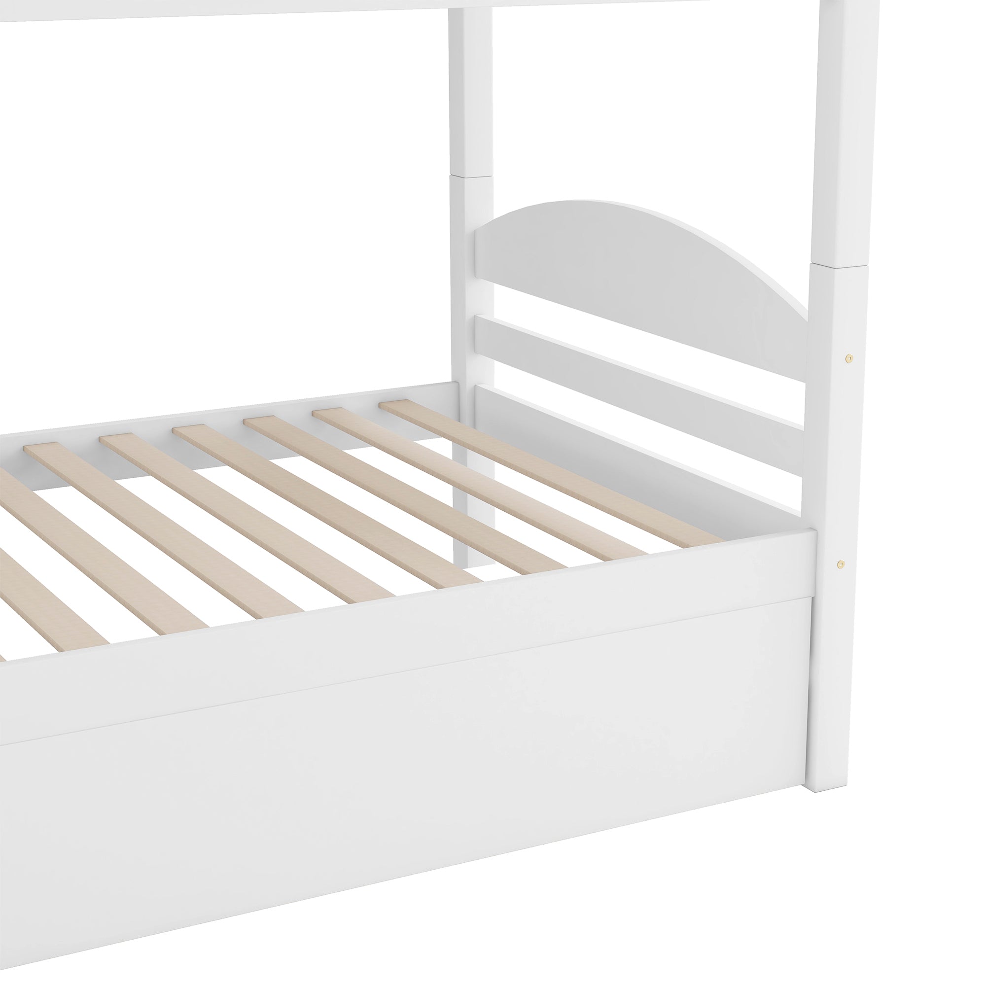 Twin L-Shaped Bunk bed with Trundle-White{OLD SKU:LP000024AAK} - Atlantic Fine Furniture Melbourne FL