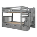 Bunk Bed With Shelves And 6 Storage Drawers