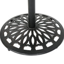 Elegant Cast Aluminum Round Bar Table With Romantic Filigree Design - Copper