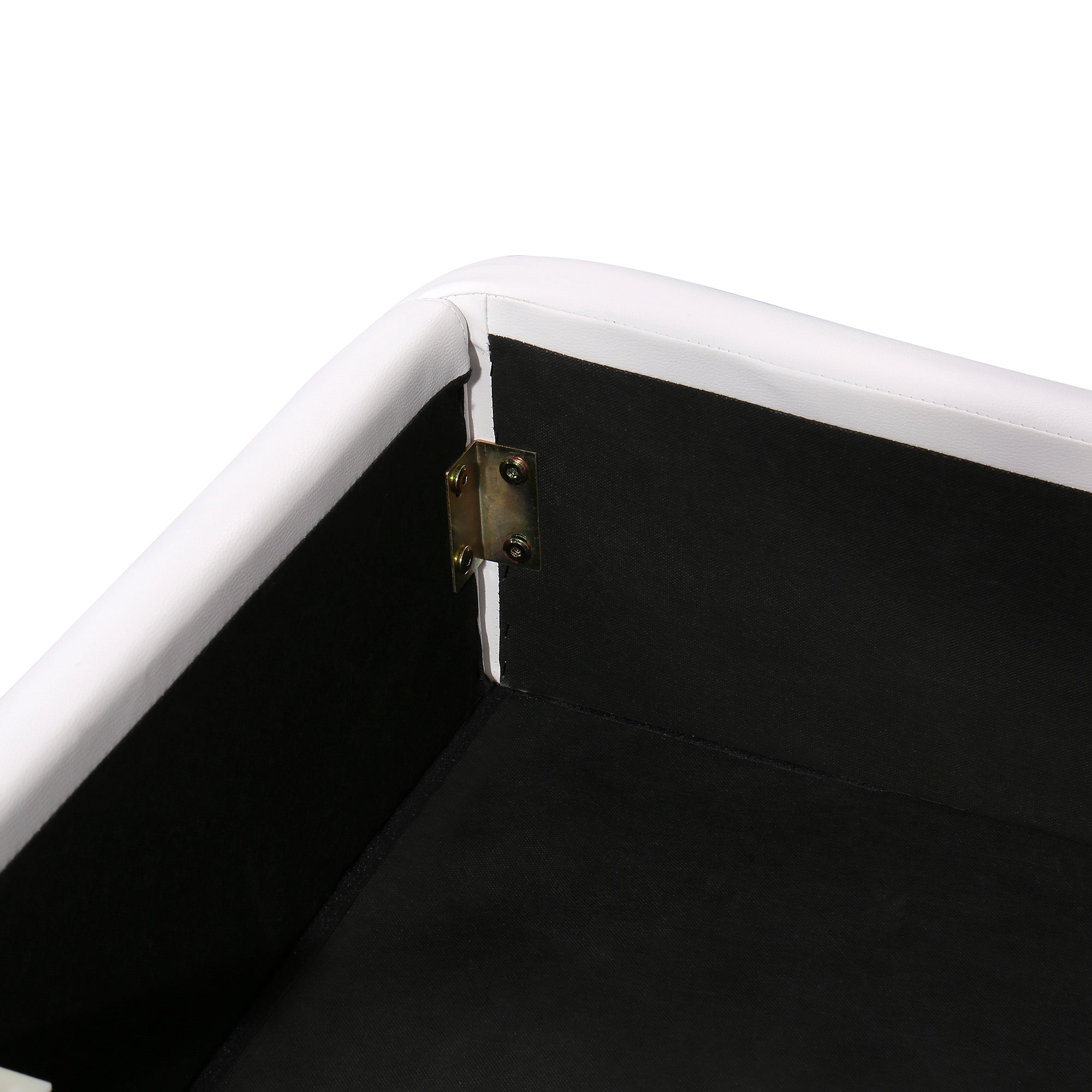 Upholstered Faux Leather Platform bed with a Hydraulic Storage System with LED Light Headboard Bed Frame with Slatted Queen Size - Atlantic Fine Furniture Melbourne FL