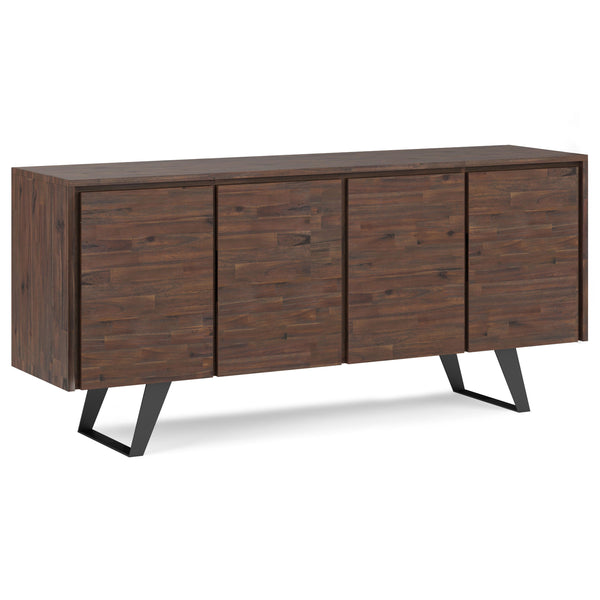 Lowry - Large 4 Door Sideboard Buffet - Distressed Charcoal Brown
