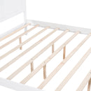 King Size Canopy Platform Bed with Headboard and Footboard,With Slat Support Leg, White