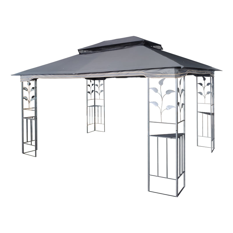 Outdoor Patio Gazebo Canopy Tent With Ventilated Double Roof And Mosquito Net (Detachable Mesh Screen On All Sides), Suitable For Lawn, Garden, Backyard And Deck - Gray