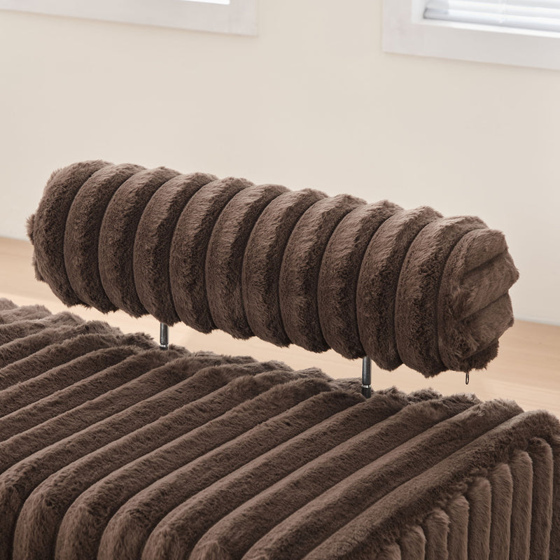 Mini Loveseat With Adjustable Backrest - Brown