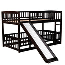 Low Bunk Bed With Slide, Fence And Ladder