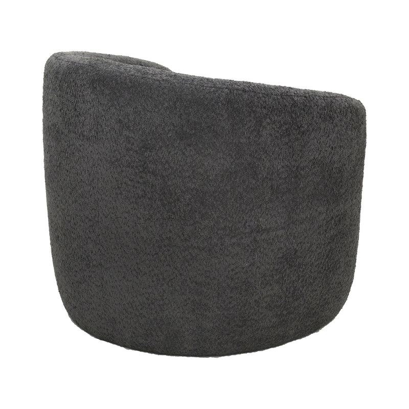 Affinity Modern Curved Back Upholstered Accent Chair With Soft Cozy Boucle Fabric - Dark Gray