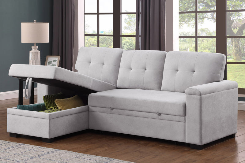 Lucca II - 84.5"W Reversible Sleeper Sectional Sofa with Storage Chaise