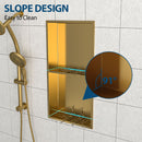 Modern Stainless Steel Shower Niche Double Shelf For Bathroom