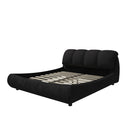 Luxury Upholstered Platform Bed With Oversized Padded Backrest And Solid Wood Frame