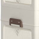 Portable Wardrobe Closet Storage Organizer With Magnetic Doors And Hanging Rod - Cream White