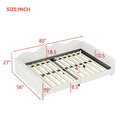 Upholstered Daybed, Sherpa Fabric Sofabed With Cloud-Shaped Backrest