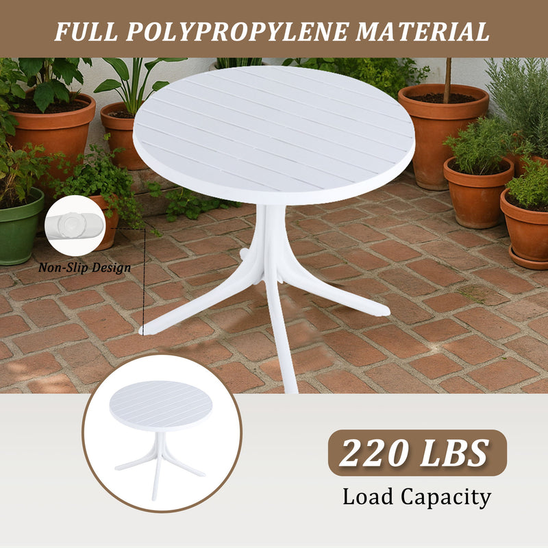 4 Piece Set Of Modern Color Block Designed Single Chairs With Round Table