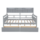 Daybed, Slat Support, With Bedside Shelves And 2 Drawers
