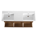 Contemporary Wall Mounted Bathroom Vanity With Dual Resin Sink And Soft Close Drawer