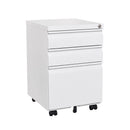 Contemporary Black 3 Drawer Mobile Filing Cabinet With Lock, Metal Office Storage For Legal / Letter Size