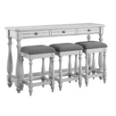 Sofa Table With 3 Stools - Gray