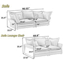 Modern Comfy Upholstered Sofa Cloud Couch, Deep Seat Couches With Multiple Large Soft Pillows