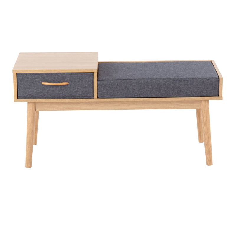 Telephone Contemporary Bench With Pull Out Drawer