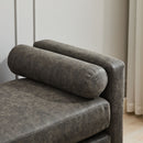 Elegant Upholstered Bench Daybed Ottoman With Bolster Pillows