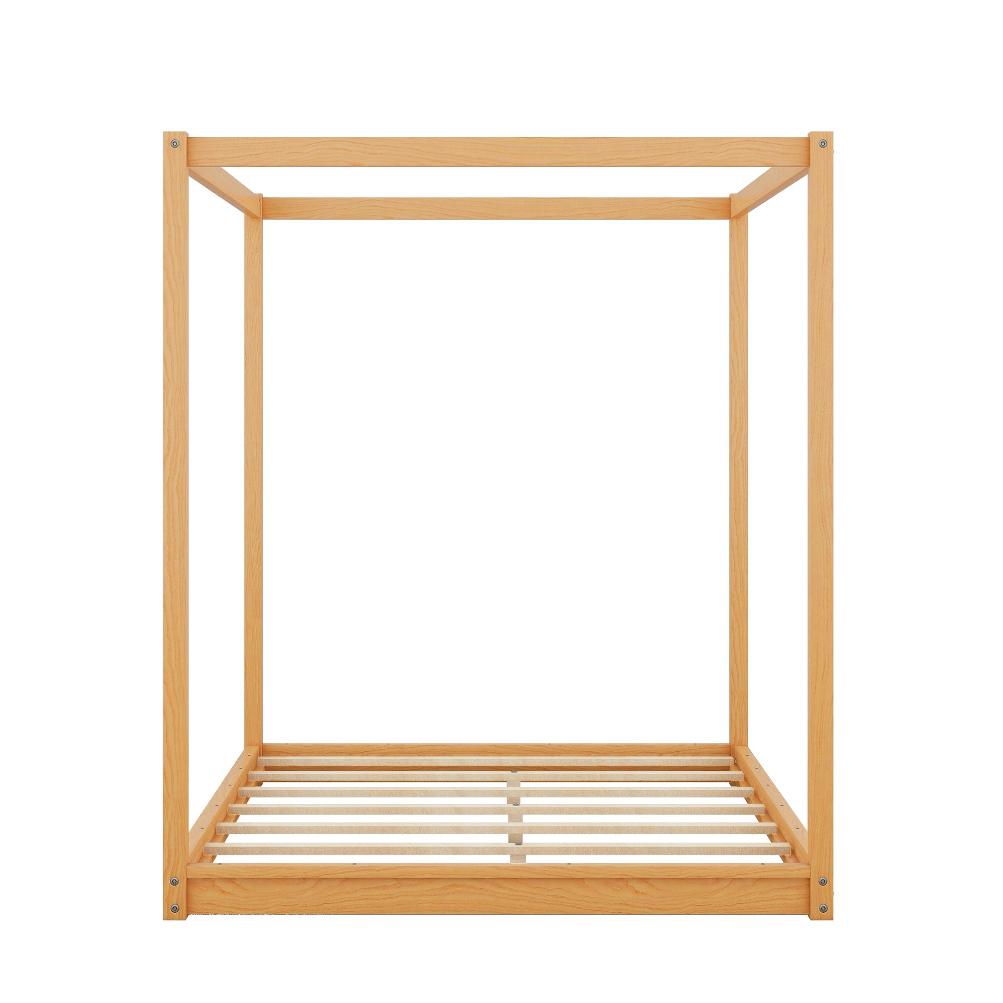 Queen Size Canopy Platform Bed with Support Legs,Natural - Atlantic Fine Furniture Melbourne FL