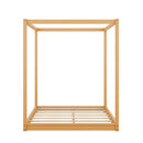 Queen Size Canopy Platform Bed with Support Legs,Natural