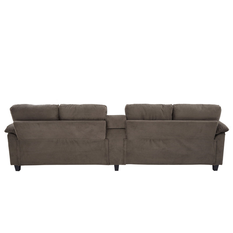 Modern U-Shaped Sectional Sofa With Storage Ottomans