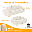 Plush Corduroy 4 Seat Sofa, Modern Comfy Upholstered Sofa Cloud Couch, Deep Seat Couches With Soft Pillows
